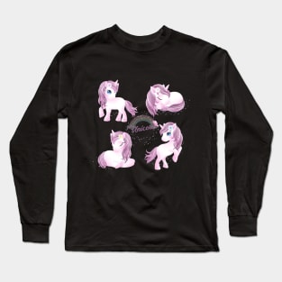 hand drawn cute unicorn character tshirt Long Sleeve T-Shirt